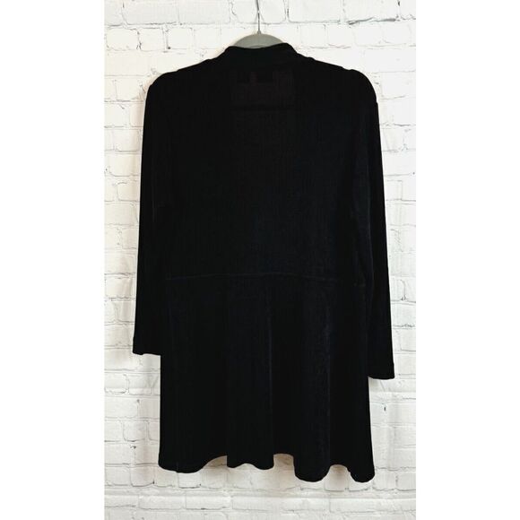 CHICO'S TRAVELERS black knit open front cardigan sweater 2 L - Picture 6 of 6